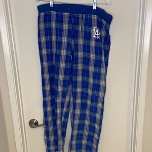 LA Dodgers Blue and White Plaid Pajama Pants